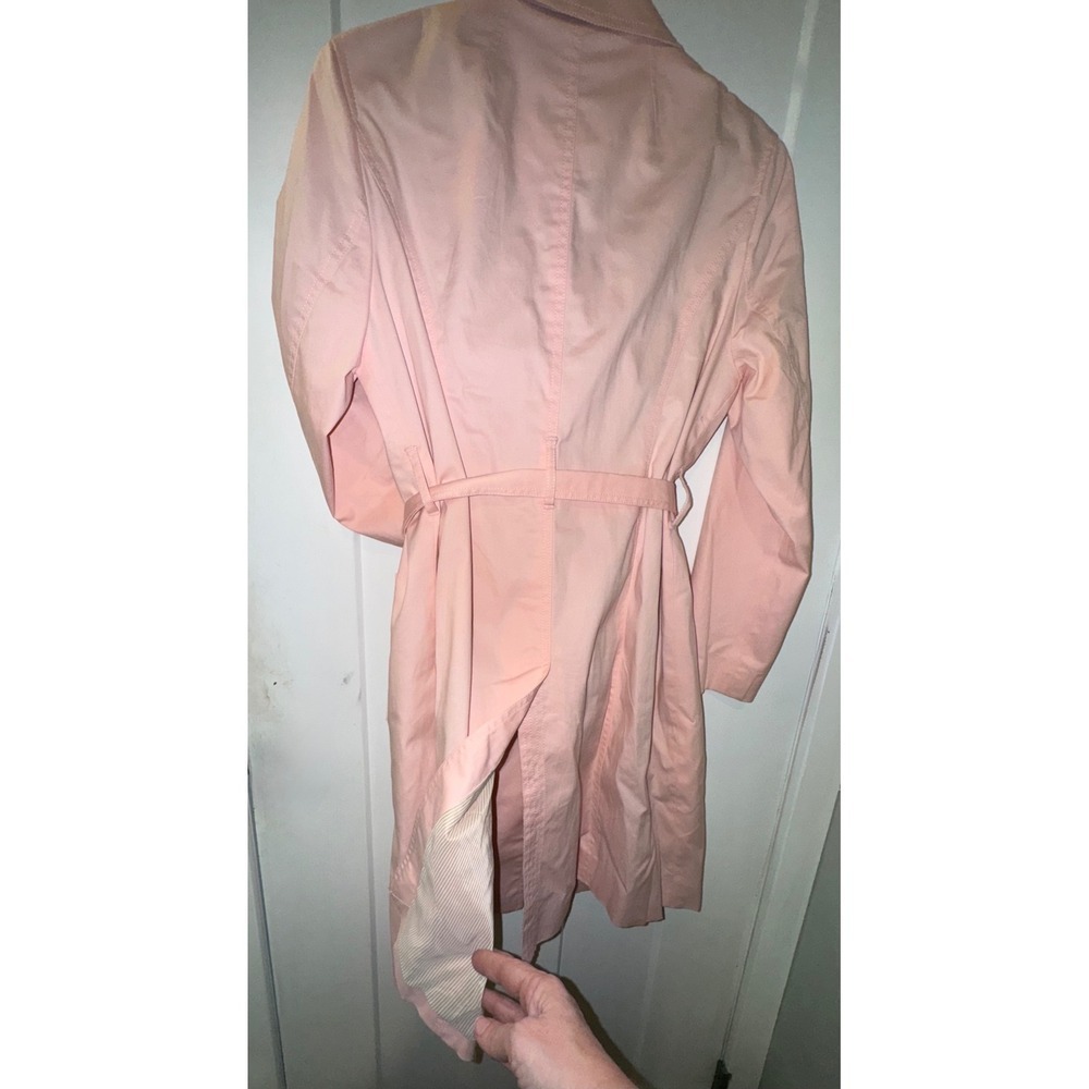 Talbots Petite light Pink Cotton Blend Belted Trench Coat Jacket SP PH5289 - Picture 3 of 14